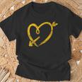 Kansas City Yellow Heart Arrow Red Kc T-Shirt Gifts for Old Men