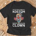 Karnevals Kostüm Clown Motiv Schwarzes T-Shirt Geschenke für alte Männer