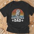 Katzenbesitzer Katzen Papa Retro Scottish Fold Dad T-Shirt Geschenke für alte Männer