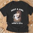 Kawaii Anime Solo Una Chica Que Realmente Ama El Anime Y Los Gatos Camiseta unisex Regalos para ancianos