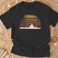 Kayak Bass Fishing Kayaking Angler Fisherman Sunset T-Shirt Gifts for Old Men