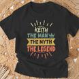 Keith The Man The Myth The Legend Custom Name T-Shirt Gifts for Old Men
