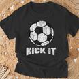 Kick It Soccer Ball Game Day Soccer Mom Sport T-Shirt Gifts for Old Men