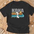 Kona Hawaii Surfing Big Wave Surf Kailua Vintage Big Island T-Shirt Gifts for Old Men