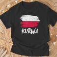 Kurwa Polska Poland Polish T-Shirt Geschenke für alte Männer