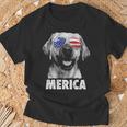 Labrador 4Th Of July Merica Sunglasses Men Usa American Flag T-Shirt Gifts for Old Men