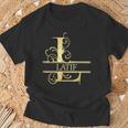 Latif T-Shirt mit Goldenem Ornament-Design, Personalisiert Geschenke für alte Männer