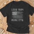 Less 1984 More 1776 Grunge Flag Free Speech First Amendment T-Shirt Gifts for Old Men