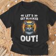 Let's Get Blacked Out Total Solar Eclipse 2024 Cat Lover T-Shirt Gifts for Old Men