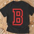 Letter B Large And Bold Outline In Red T-Shirt Gifts for Old Men