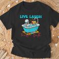 Live Laugh Toaster Bath Skeleton T-Shirt Gifts for Old Men