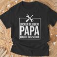 Locker Bleiben Papa Macht Das Schon -Ater T-Shirt Geschenke für alte Männer