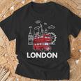 London Vibes Famous London Landmarks Souvenir London Love T-Shirt Geschenke für alte Männer