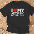 I Love My Hot Autistic Boyfriend I Heart My Autistic Bf T-Shirt Gifts for Old Men