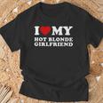 I Love My Hot Blonde Girlfriend I Heart My Hot Girlfriend T-Shirt Gifts for Old Men