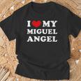 I Love My Miguel-Angel Amo A Mi Miguel-Angel Cuello Camiseta unisex Regalos para ancianos