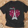 Love Paris Heart Eiffel Tower Souvenir France French Love T-Shirt Gifts for Old Men