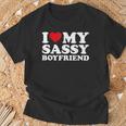 I Love My Sassy Boyfriend I Heart My Sassy Boyfriend T-Shirt Gifts for Old Men