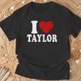 I Love Taylor I Heart Taylor Red Heart Valentine T-Shirt Gifts for Old Men