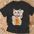 Lucky Cat Japanese Good Luck Charm Japan Asian Fun T-Shirt Gifts for Old Men