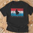 Luxembourg Flag Outline Silhouette Benelux Letzebuerg T-Shirt Geschenke für alte Männer