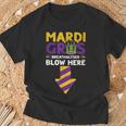 Mardi Gras Breathalyser Blow Here Adult Mardi Gras Men T-Shirt Gifts for Old Men