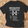 Mechaniker Stundenlohn Mechanik Kfz Humour T-Shirt Geschenke für alte Männer