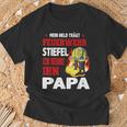 Mein Held Feuerwehrmann Papa T-Shirt, Feuerwehr Motiv Tee Geschenke für alte Männer