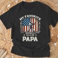 Mein Lieblings-Baseballspieler Nennt Mich Papa American Flag Dad T-Shirt Geschenke für alte Männer