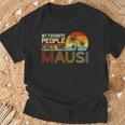 Meine Lieblingsmenschennen Mich Mausiintage Retro Mausi T-Shirt Geschenke für alte Männer