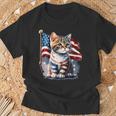 Memorial Day Cat 4Th Of July Patriotic Usa Flag T-Shirt Gifts for Old Men