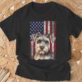 Miniature Schnauzer Dog 4Th Of July American Flag Patriotic T-Shirt Gifts for Old Men