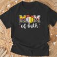 Mom Of Both Leopard Game Day Baseball Softball Mother's Day T-Shirt Gifts for Old Men