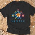 Nassau Bahamas Tribal Tie Dye Sea Turtle T-Shirt Gifts for Old Men