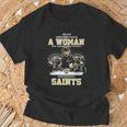 Saints Gifts, Never Underestimate A Woman Shirts, Never Underestimate Shirts, Football Shirts, Saints Shirts