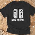 New School Old School Gamer Dad Son Matching Father's Day T-Shirt Gifts for Old Men