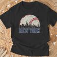 New York Retro Baseball Lover Met At Game Day T-Shirt Gifts for Old Men