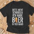 Nicht Schubsen Bier In Der Hand I Alcohol Backprint T-Shirt Geschenke für alte Männer