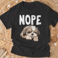 Nope Lazy Dog Shih Tzu T-Shirt Gifts for Old Men