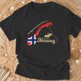 Norway Map Angel Elk T-Shirt Geschenke für alte Männer