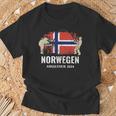 Norwegen Angeln 2024 Angler Norwegen Angeln T-Shirt Geschenke für alte Männer