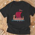 Norwegian Flagiking Ship Norway T-Shirt Geschenke für alte Männer