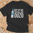 Ouzo Griechenland Geschenk In Griechisch Saufen Crete T-Shirt Geschenke für alte Männer