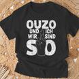 Ouzo Und Ich Greek Slogan T-Shirt Geschenke für alte Männer