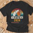 Papa 2024 Babyankündigung Werdender Papa T-Shirt Geschenke für alte Männer