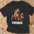 Papa Bärater 3 Kinder Familien Papaatertag T-Shirt Geschenke für alte Männer