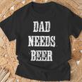 Papa Braucht Bier Lustigesater Daddy Retrointage T-Shirt Geschenke für alte Männer