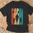 Papa Hoch 2 Dad Hoch 2 Kinder Zweifacher Papaatertag Retro T-Shirt Geschenke für alte Männer