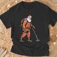 Papá Noel Como Detectorista De Metales Detección De Metales Navidad Camiseta unisex Regalos para ancianos