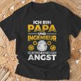 Papa Und Ingenieur Nichts Macht Angst Father Engineer T-Shirt Geschenke für alte Männer